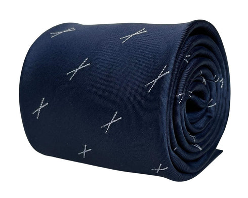 navy mens tie with drum sticks quirky design