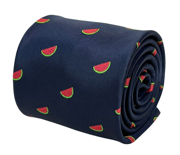 navy mens tie with watermelon slice design