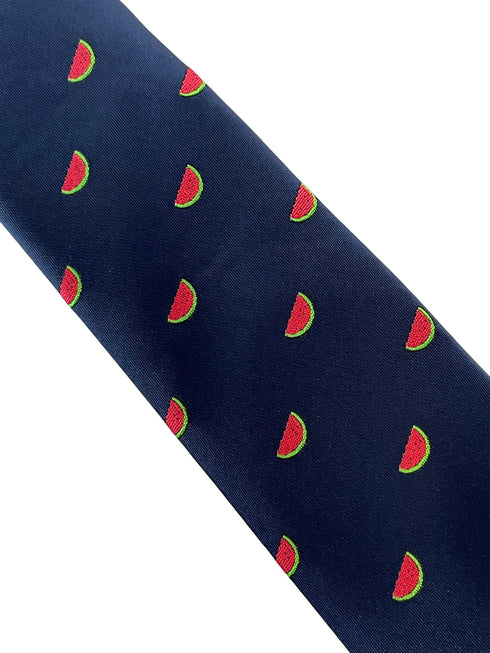 navy mens tie with watermelon slice design