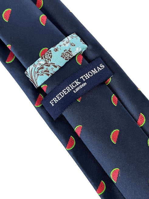 navy mens tie with watermelon slice design