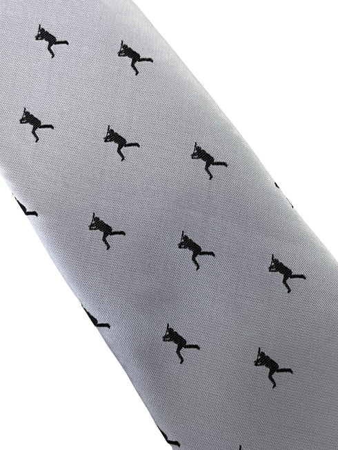 ivory white mens tie with baseball silhouette design