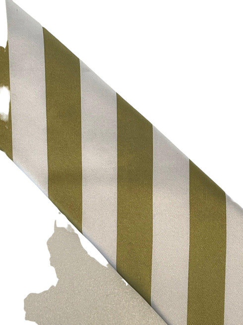 pistachio light khaki green and white barber striped mens tie