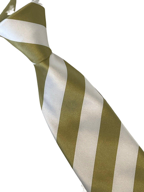 pistachio light khaki green and white barber striped mens tie
