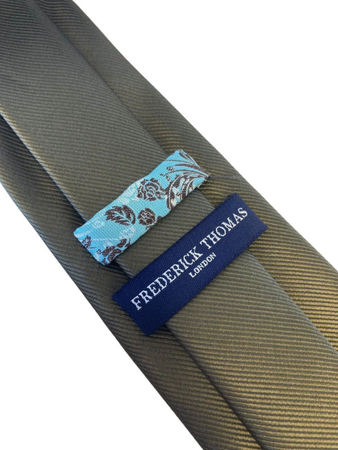 plain dark khaki green mens tie