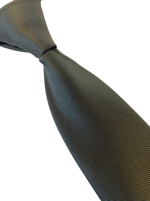 plain dark khaki green mens tie