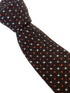 chocolate brown wool tie with polka spot design