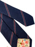 navy and red club striped school style cotton tie