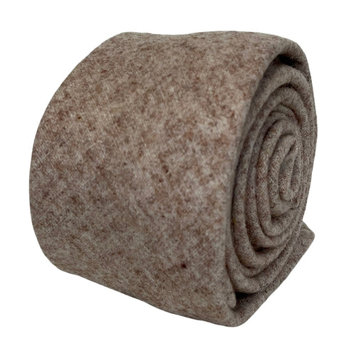 plain beige flecked wool mens tie