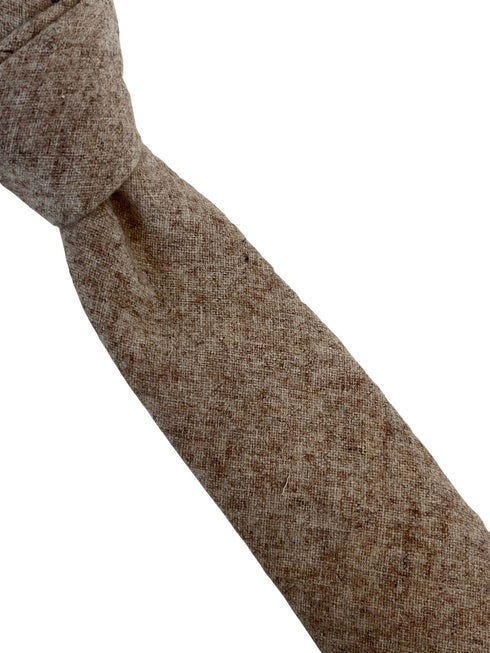 plain beige flecked wool mens tie