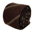 chocolate brown and yellow gold club striped school style cotton tie
