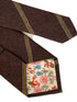 chocolate brown and yellow gold club striped school style cotton tie