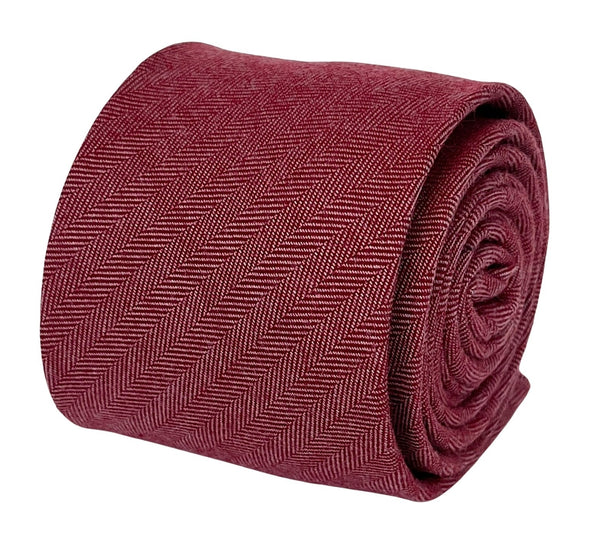 red herringbone cotton mens tie