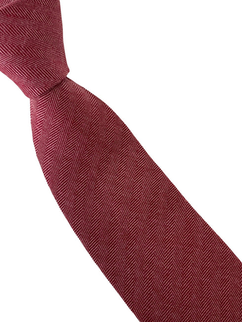 red herringbone cotton mens tie