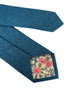 petrol medium blue herringbone cotton mens tie