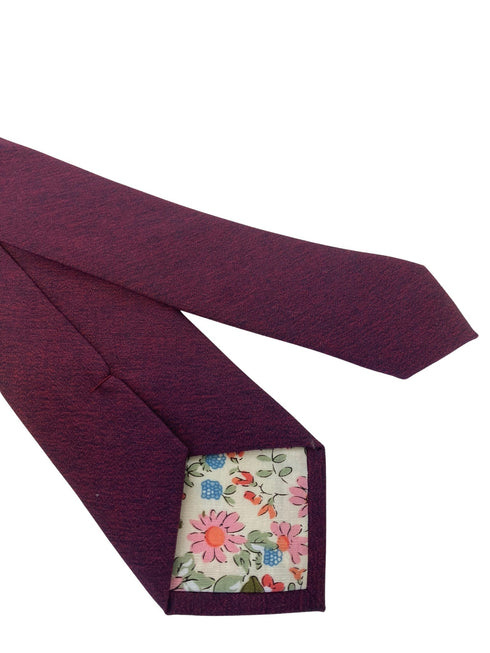 maroon purple cotton mens tie