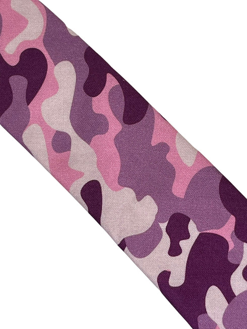 pink and purple camouflage cotton tie
