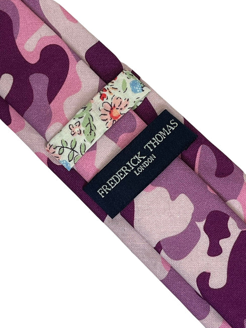 pink and purple camouflage cotton tie