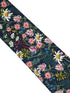 navy blue cotton tie with wild English flower garden floral design