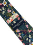 navy blue cotton tie with wild English flower garden floral design