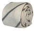 ivory cream cotton tie with navy and fine red stripe design