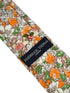 orange nasturtium and white petunia style cotton tie