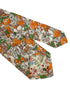 orange nasturtium and white petunia style cotton tie