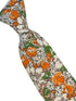 orange nasturtium and white petunia style cotton tie