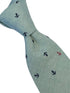 duck egg pale blue green cotton tie with nautical anchor design