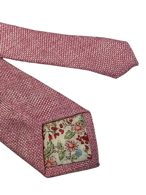 candy carnation flamingo pink linen tie