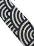 cream and navy blue rainbow design cotton mens tie