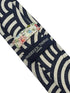 cream and navy blue rainbow design cotton mens tie