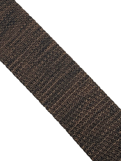 brown and black speckled knitted silk tie