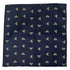 navy pocket square with embroidered honey bumble bee design