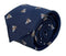 navy dark blue mens tie with honey bumble-bee design