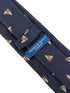 navy dark blue mens tie with honey bumble-bee design