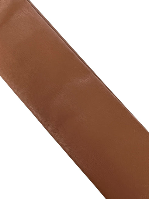 chocolate coffee brown tie in faux leather style material