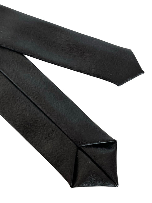 black tie in faux leather style material
