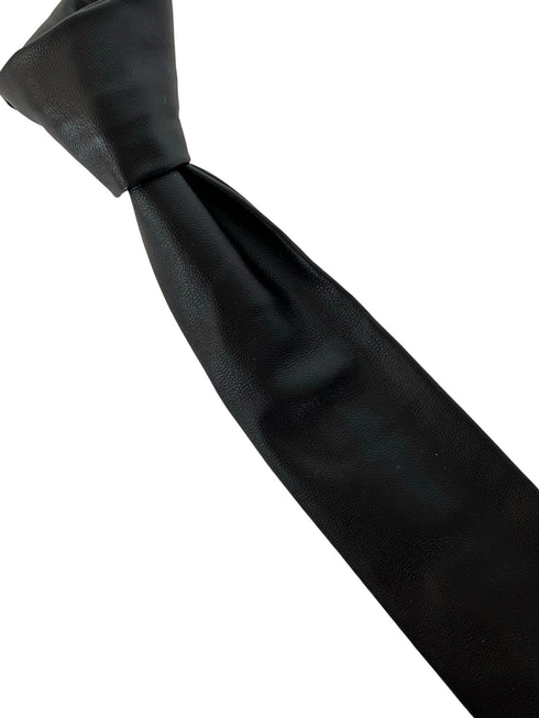 black tie in faux leather style material