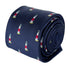 navy dark blue tie with lighthouse ocean nautical design