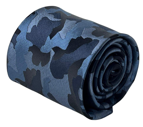 navy blue camouflage design tie