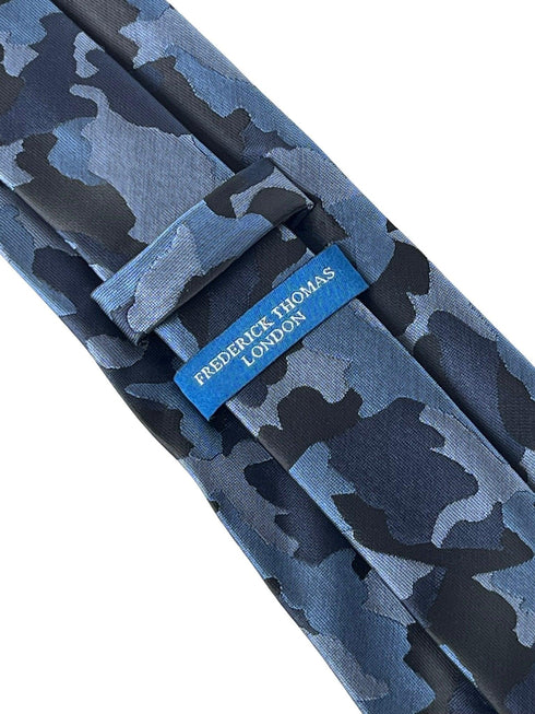 navy blue camouflage design tie