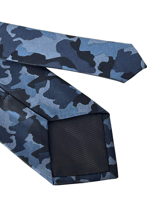 navy blue camouflage design tie