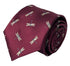 maroon tie with embroidered dragonfly design