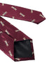 maroon tie with embroidered dragonfly design