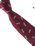 maroon tie with embroidered dragonfly design
