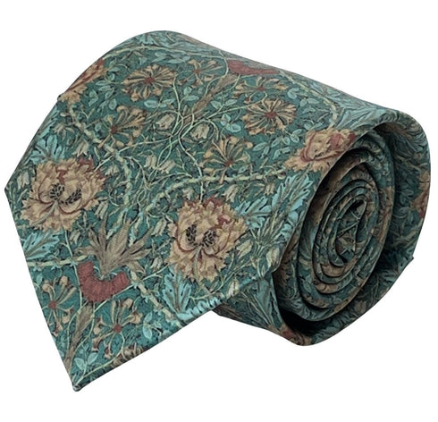 green William Morris pimpernel style design tie