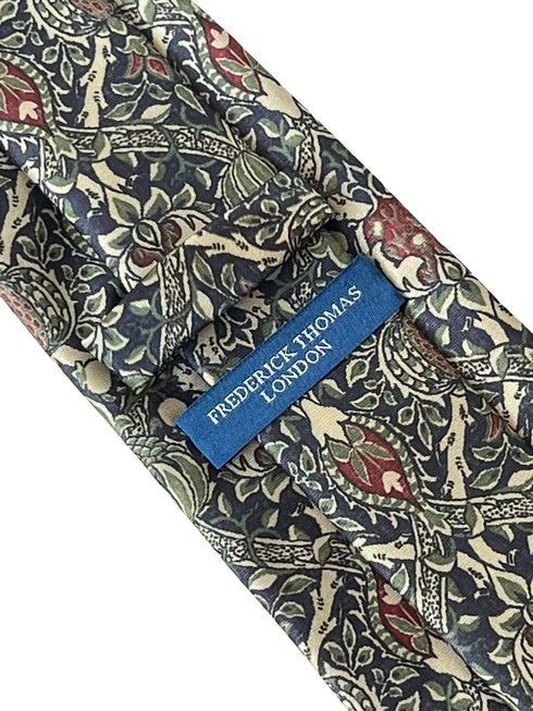 navy William Morris pimpernel style design tie