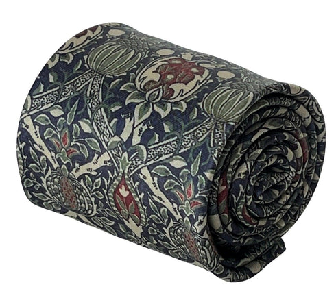 navy William Morris pimpernel style design tie
