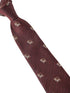 red maroon tie with embroidered lion design