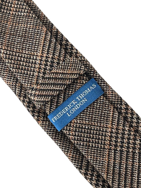 brown tweed check design tie